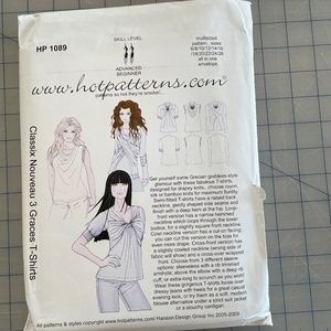 Hot Patterns Classais Nouveau 3 Graces T-Shirts Sewing Pattern HP1089